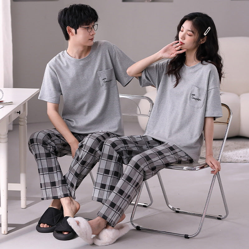 Matching Loose Pajamas Set for Couples Pure Cotton – Gullei