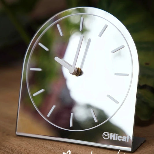 Real Mirror Decorative Silent Side Table Clock
