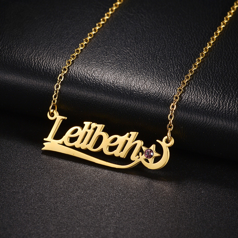 Personal Name Birthstone Necklace