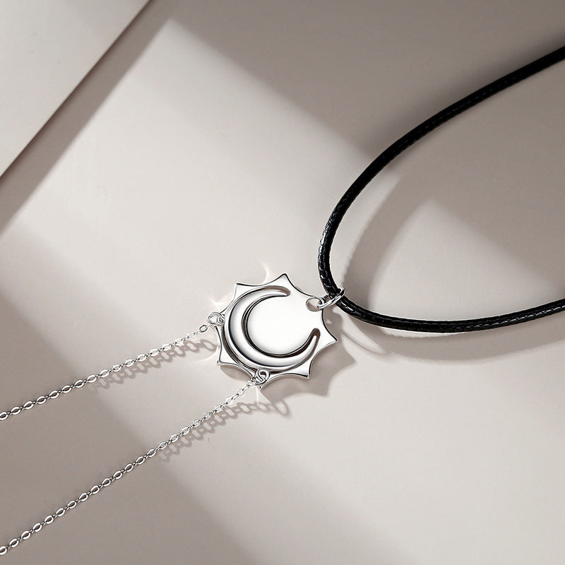 Sun and Moon Promise Necklaces Set for Couples