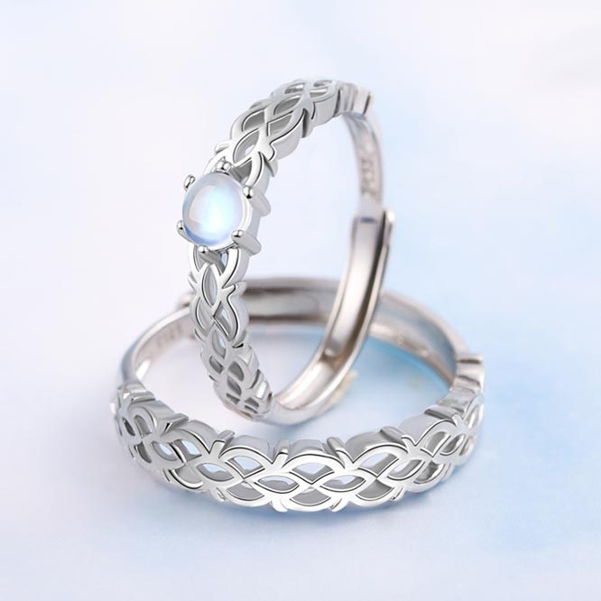 Matching Couple Wedding Rings Set