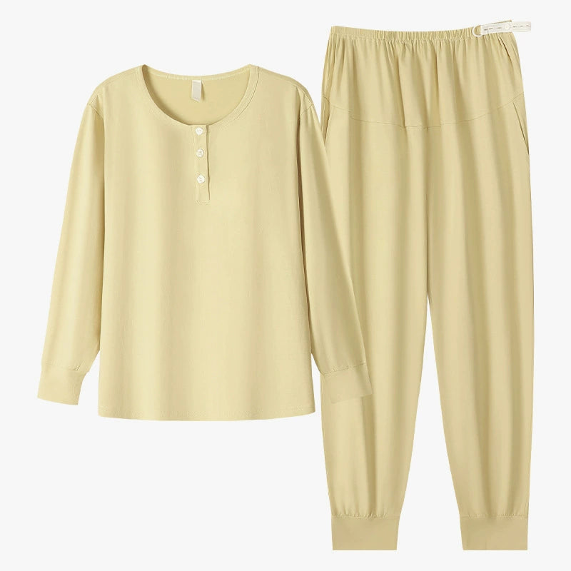 Gullei™ Cotton Maternity & Nursing Pajama Set with Built-in Bra