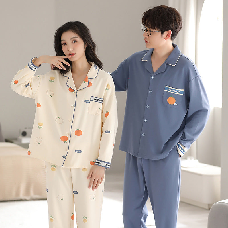 Cute Matching Long Sleeves Pajamas Set 100% Cotton