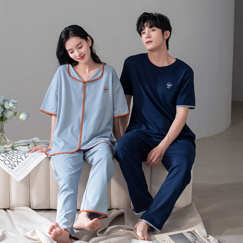 Short Sleeve Pajamas for Men and Women 100% Cotton