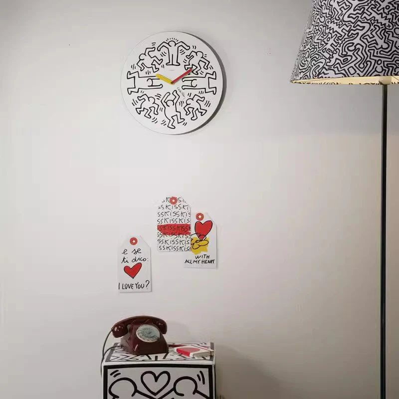 Graphic Art Silent Wall Clock — 12" MDF (Black)