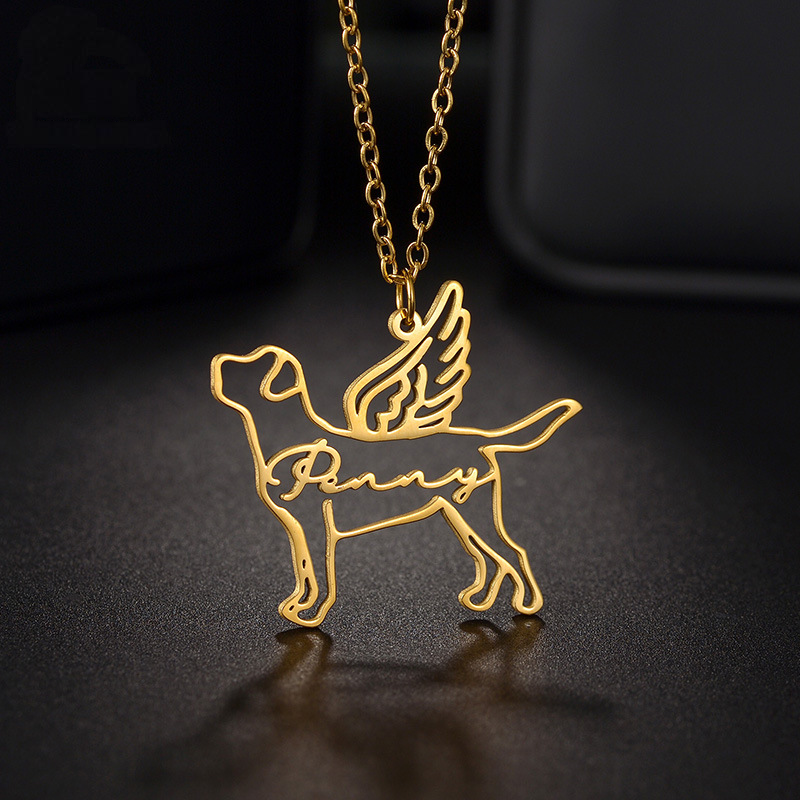 Dog Memorial Name Necklace