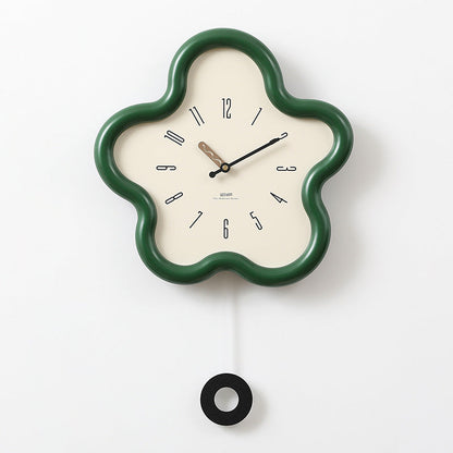 Flower Silent Pendulum Clock for Kids Bedroom