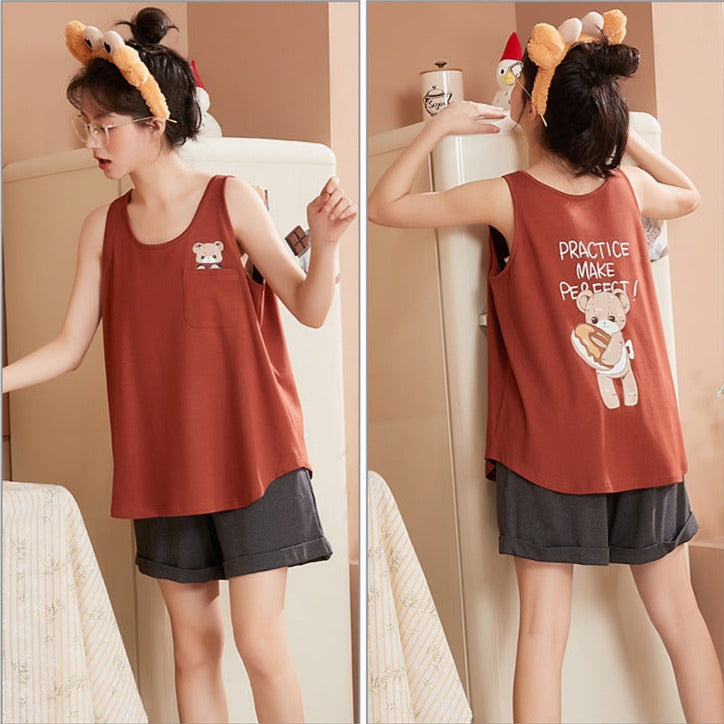 Cute Petite Pajamas Set for Women - 100% Polyester