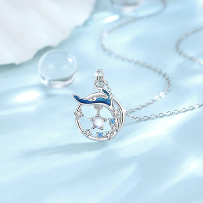 Ocean Theme Matching Necklaces Set - Sterling Silver