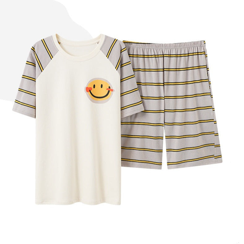 Matching Smiley Summer Pyjamas Set 100% Cotton