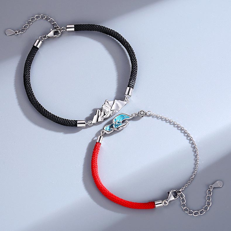 Ocean Mountains Promise Couple Bracelets Set