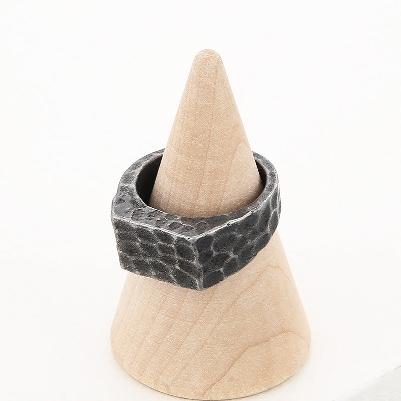 Custom Vintage Fashion Hammered Mens Ring