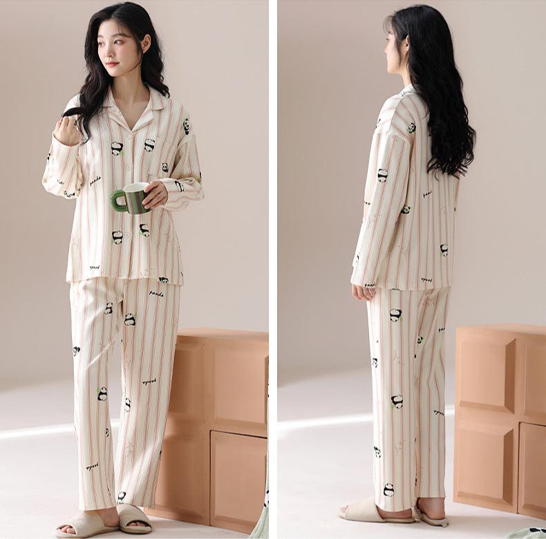 Matching Long Sleeves Panda Pajamas for Couples