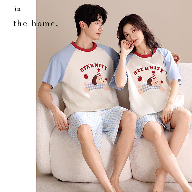 Summer Couple Pajamas - Matching Puppy Design 100% Cotton