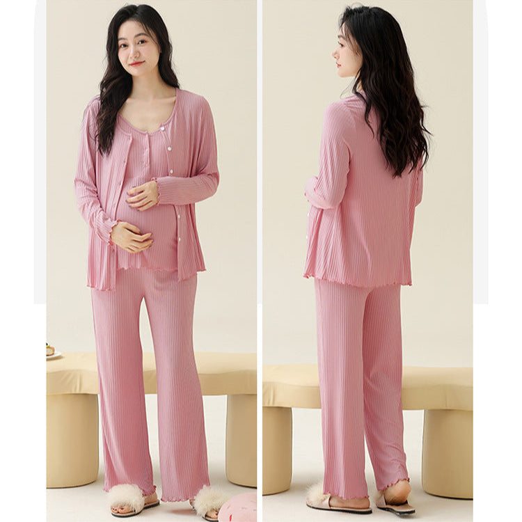 Gullei™ 3-Piece Maternity Padded Bra Pajamas 100% Cotton