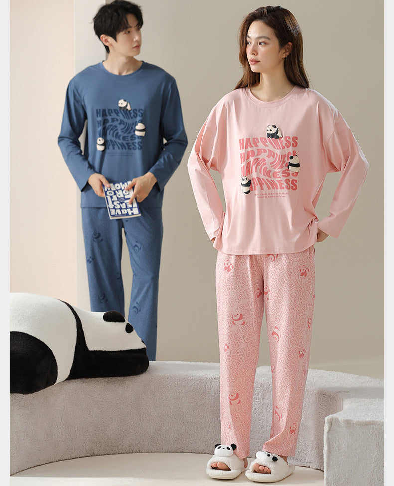 4-Piece Panda Asian Style PJs Set for Couples