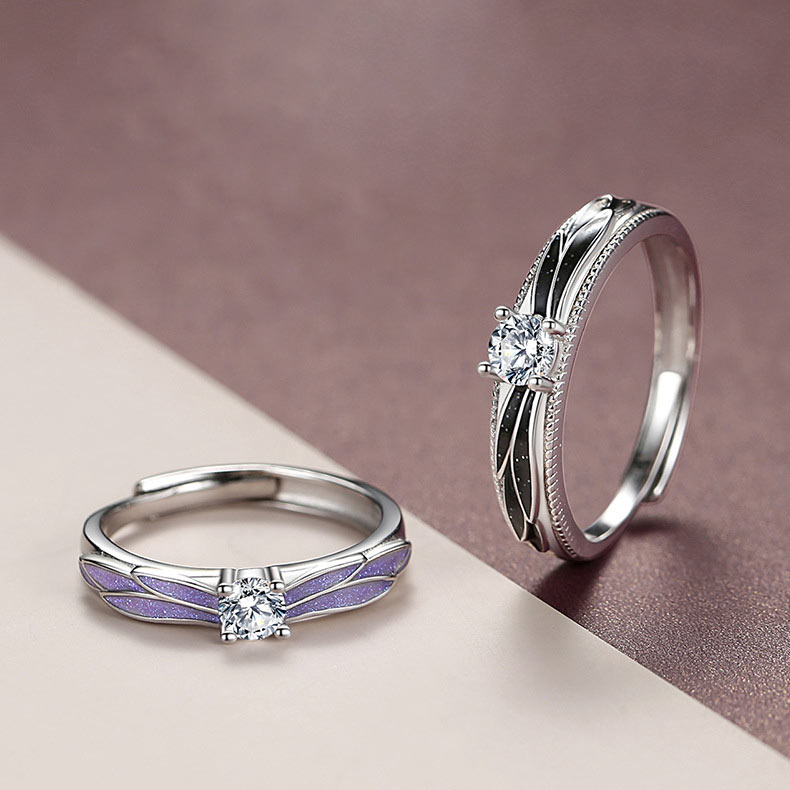 Angel Wings Couple Rings Anniversary Gift (Adjustable Size)