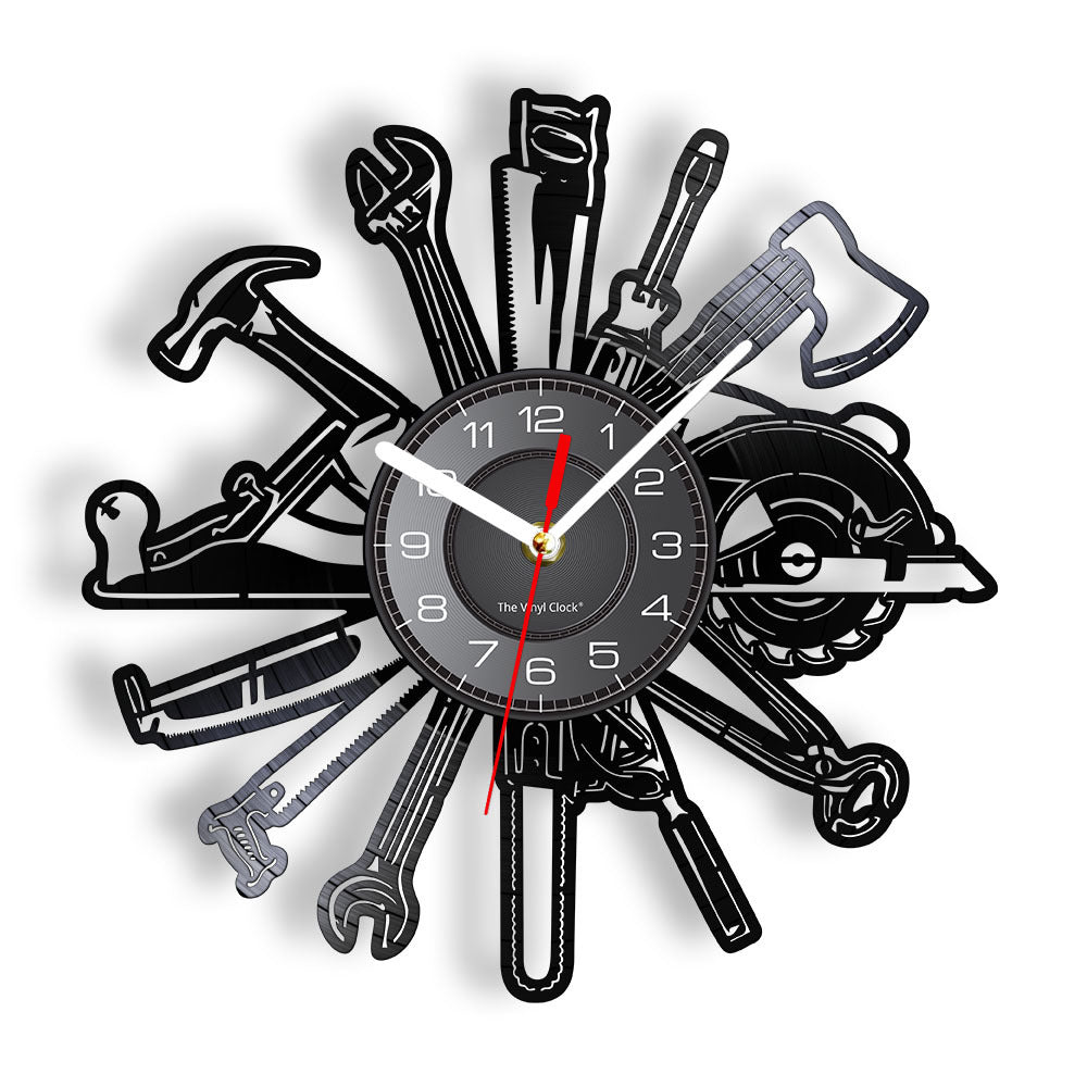 Vinyl Wall Deco Clock Gift for Mechanic