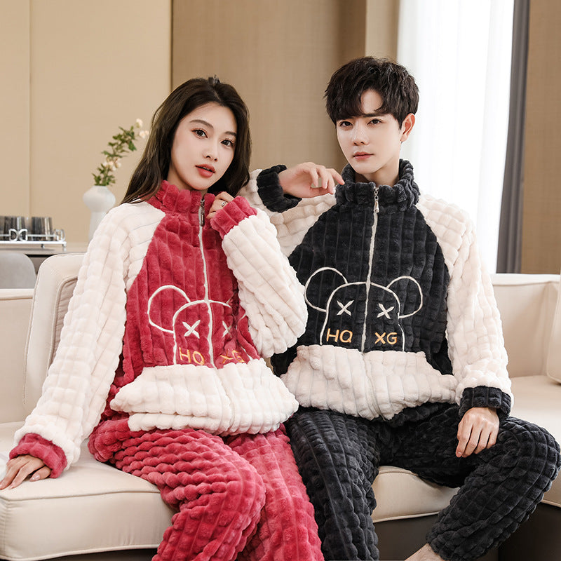 Matching Corel Fleece PJs Nightwear Set for Couples