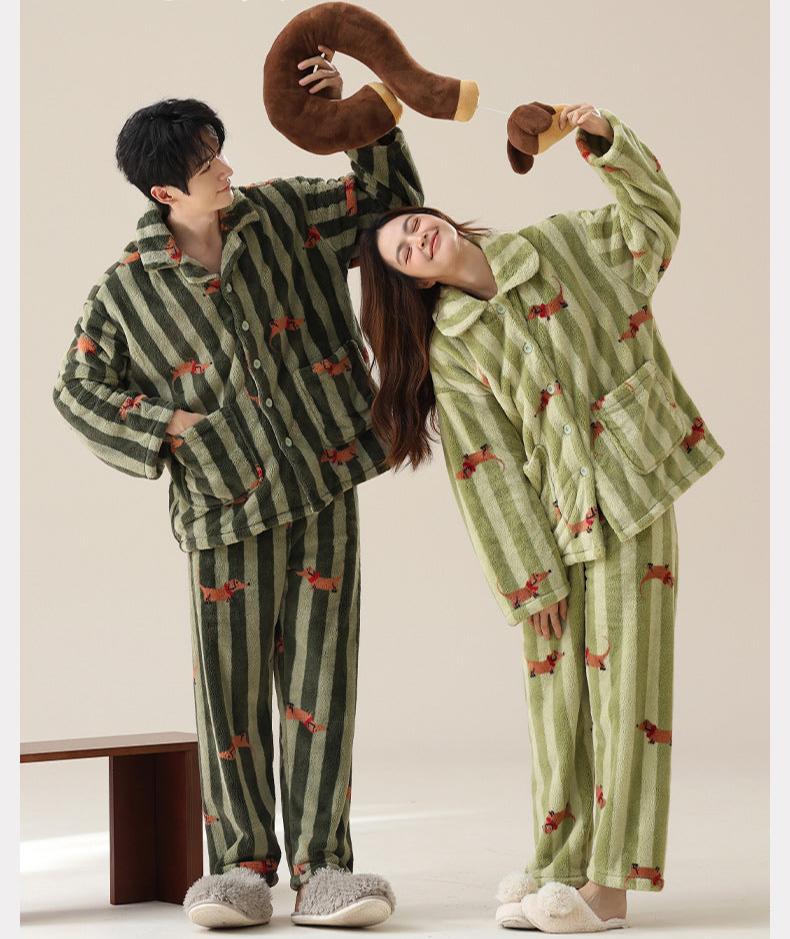 Matching Winter Pajamas for Couples - 100% Thickened Polyester