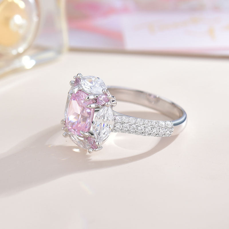 Lab Created Pink Diamond Promise Ring