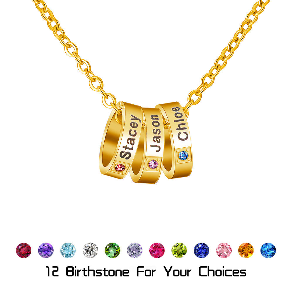Custom Birthstone Family Name Jewelry