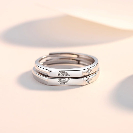 Matching Half Hearts Couple Promise Rings Set Gullei.com