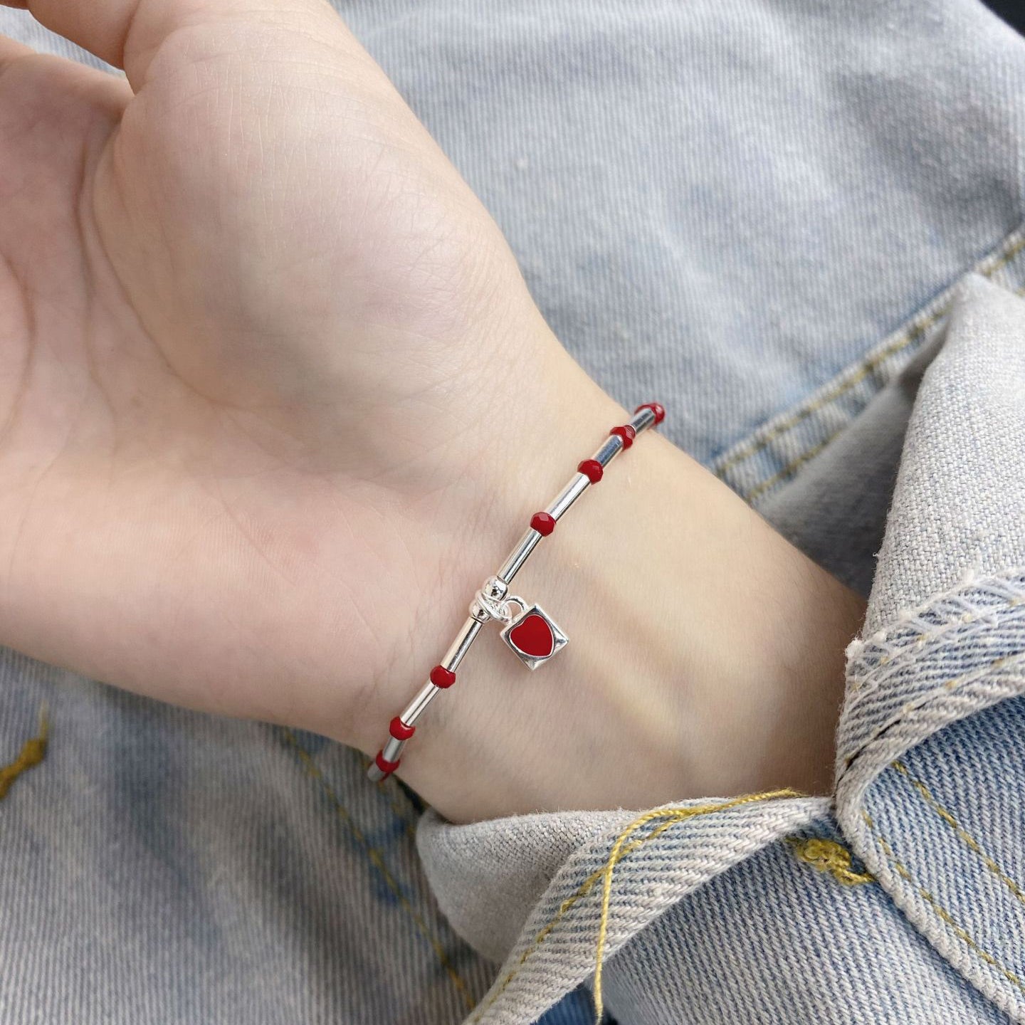 Matching Heart Charms Gf Bf Bracelets Set
