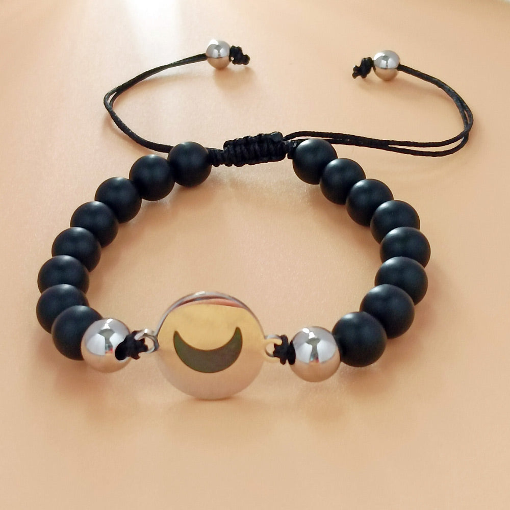 Engraved Bar and Disk Charm Promise Bracelets