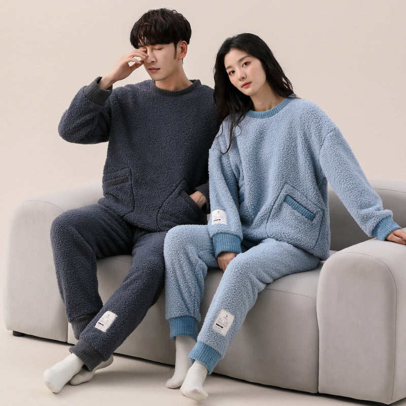 Winter Thick Fleece PJs Set for Couples