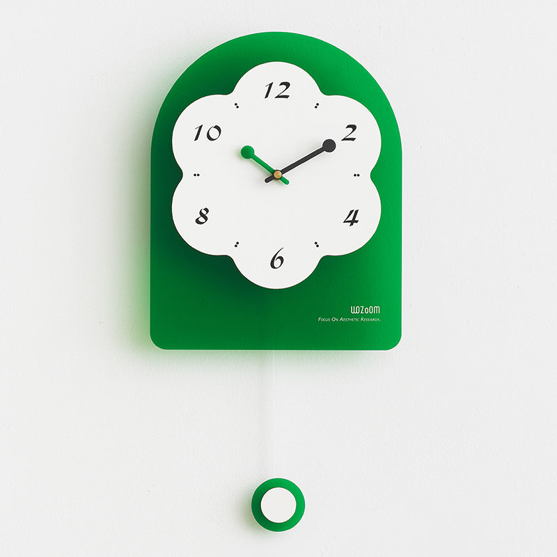 Flower Shaped Wall Decoration Pendulum Clock