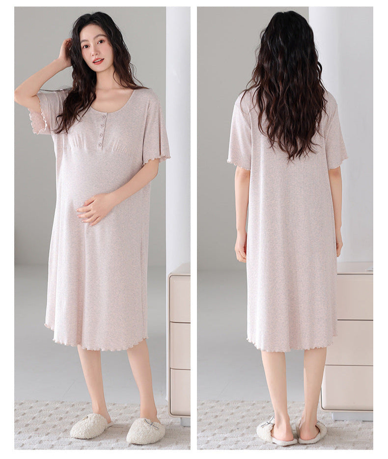 Padded Bra Long Shirt Maternity Sleepwear