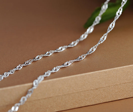 Curled Sterling Silver Women Chain Gift for Girlfriend