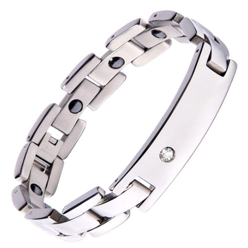 Magnetic Mens Custom Bracelet Stainless Steel 20.4 cm