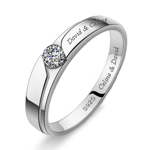Marriage Ring for Men with Custom Names 4mm