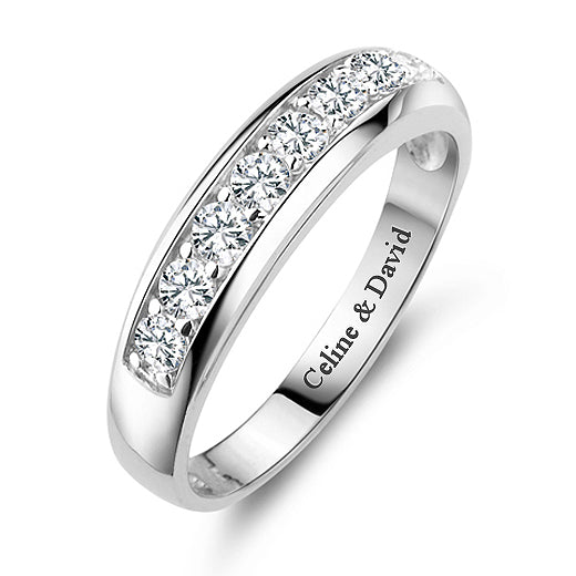 Custom Engraved 0.27ct Moissanite Ring