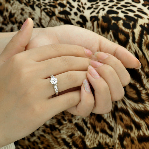 Engraved 1.4 Carat Diamond Celebrity Wedding Bands for Two