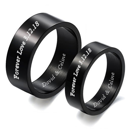 Engraved Matching Marriage Rings Set for Mens and Women