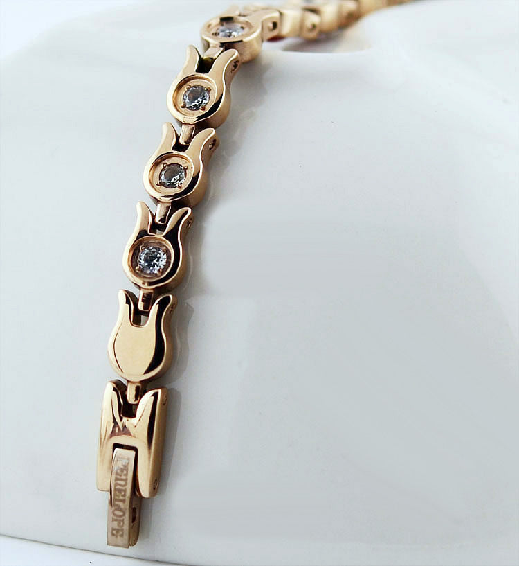 Custom Engraved Womens ID Bracelet with Health Magnets