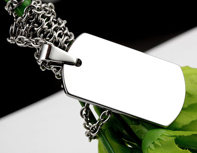 Name Plate Pendant Necklace for Men Valentines Gift
