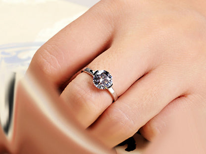 Custom Engraved Lab Grown Diamond Wedding Ring for Her