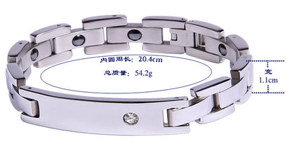 Magnetic Mens Custom Bracelet Stainless Steel 20.4 cm