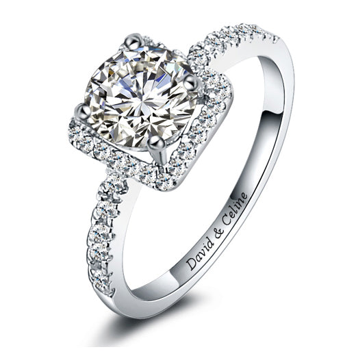 Custom 1.75 Carat Halo Diamond Engagement Ring for Her