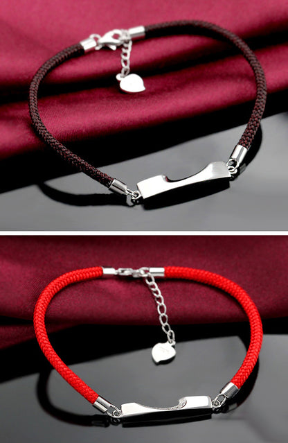Personalized Name Engraved Split Heart Bracelets for Couples