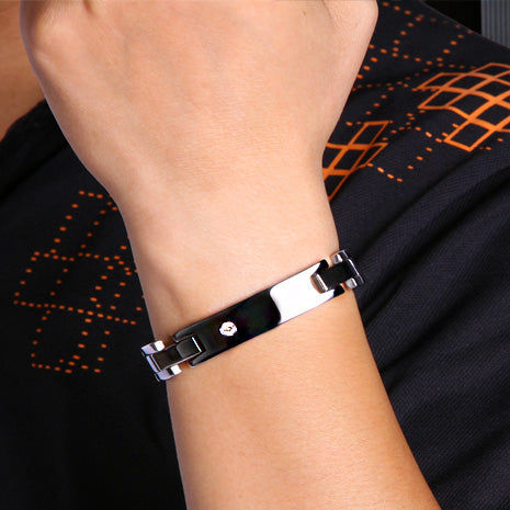 Magnetic Mens Custom Bracelet Stainless Steel 20.4 cm