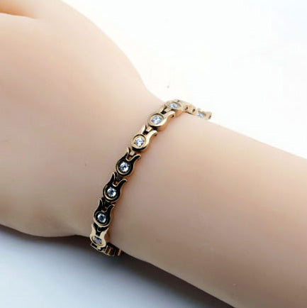 Custom Engraved Womens ID Bracelet with Health Magnets