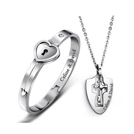 Lock Key Bracelet Pendant