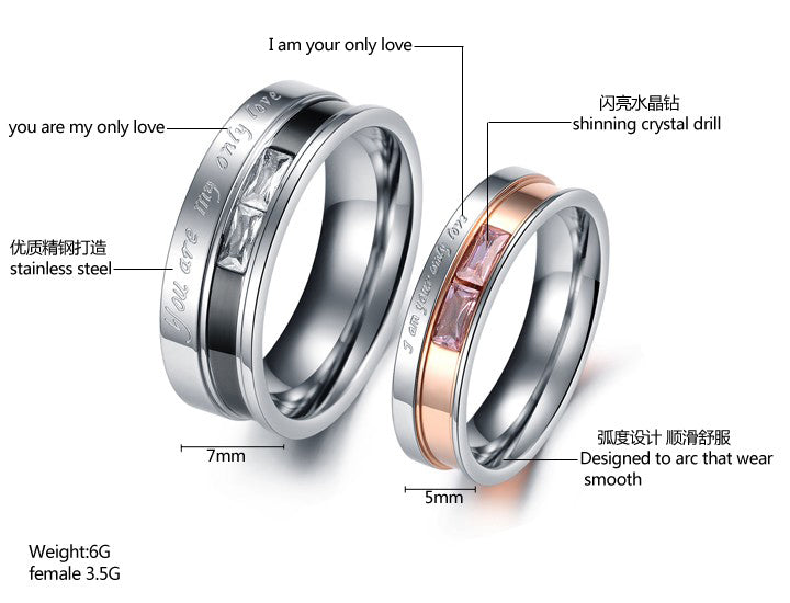 Engraved His and Hers Promise Rings for Couples Set of 2