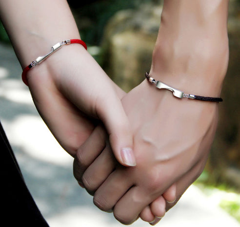 Personalized Name Engraved Split Heart Bracelets for Couples