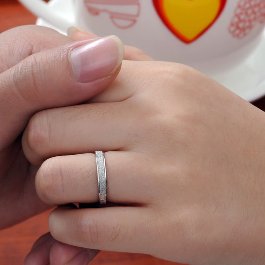 Distance Relationship Promise Rings for Couples - Engraved Sterling Silver Gift